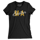Boston Ma Overprint Overprinted Women's T-Shirt-Black-Allegiant Goods Co. Vintage Sports Apparel