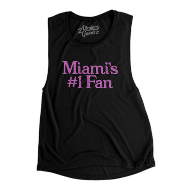 Miami's Number 1 Fan Women's Flowey Scoopneck Muscle Tank-Allegiant Goods Co. Vintage Sports Apparel