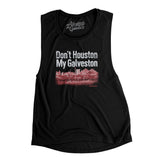 Don't Houston My Galveston Women's Flowey Scoopneck Muscle Tank-Black-Allegiant Goods Co. Vintage Sports Apparel