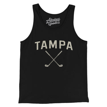 Tampa Golf Men/Unisex Tank Top-Black-Allegiant Goods Co. Vintage Sports Apparel