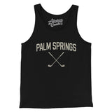 Palm Springs Golf Men/Unisex Tank Top-Black-Allegiant Goods Co. Vintage Sports Apparel