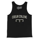 Coeur D'alene Cycling Men/Unisex Tank Top-Black-Allegiant Goods Co. Vintage Sports Apparel