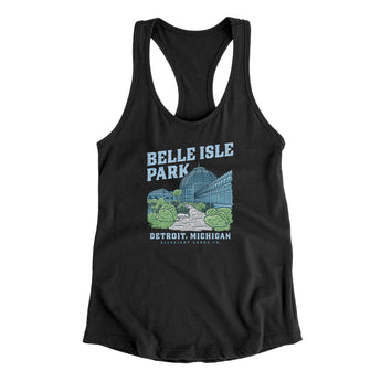 Belle Isle Park Women's Racerback Tank-Allegiant Goods Co. Vintage Sports Apparel
