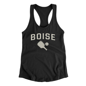 Boise Pickleball Women's Racerback Tank-Black-Allegiant Goods Co. Vintage Sports Apparel