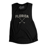 Florida Golf Women's Flowey Scoopneck Muscle Tank-Black-Allegiant Goods Co. Vintage Sports Apparel