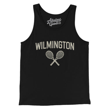Wilmington Tennis Men/Unisex Tank Top-Black-Allegiant Goods Co. Vintage Sports Apparel