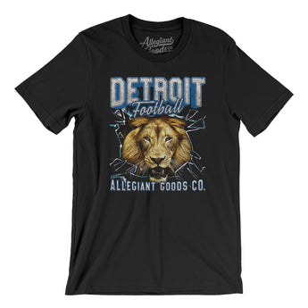 Detroit Football Throwback Mascot Men/Unisex T-Shirt-Allegiant Goods Co. Vintage Sports Apparel