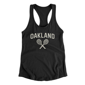 Oakland Tennis Women's Racerback Tank-Black-Allegiant Goods Co. Vintage Sports Apparel
