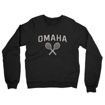 Omaha Tennis Midweight French Terry Crewneck Sweatshirt-Black-Allegiant Goods Co. Vintage Sports Apparel