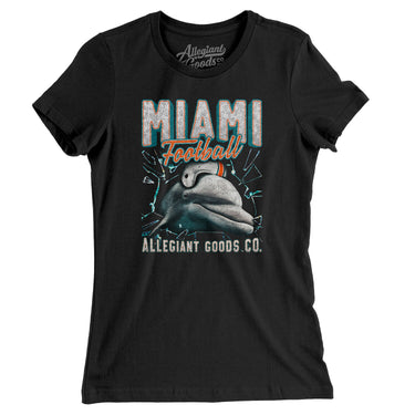 Miami Football Throwback Mascot Women's T-Shirt-Allegiant Goods Co. Vintage Sports Apparel