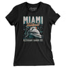 Miami Football Throwback Mascot Women's T-Shirt-Black-Allegiant Goods Co. Vintage Sports Apparel