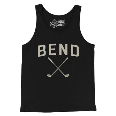 Bend Golf Men/Unisex Tank Top-Black-Allegiant Goods Co. Vintage Sports Apparel