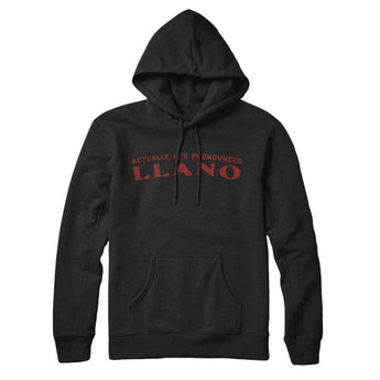 Actually It's Pronounced Llano Hoodie-Black-Allegiant Goods Co. Vintage Sports Apparel