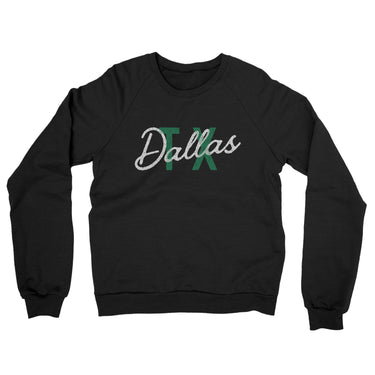 Dallas Tx Overprinted Midweight French Terry Crewneck Sweatshirt-Allegiant Goods Co. Vintage Sports Apparel