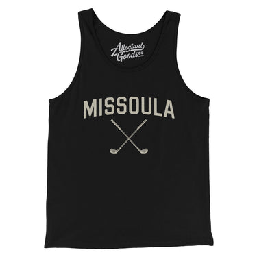Missoula Golf Men/Unisex Tank Top-Black-Allegiant Goods Co. Vintage Sports Apparel