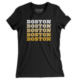 Boston Repeat Women's T-Shirt-Black-Allegiant Goods Co. Vintage Sports Apparel