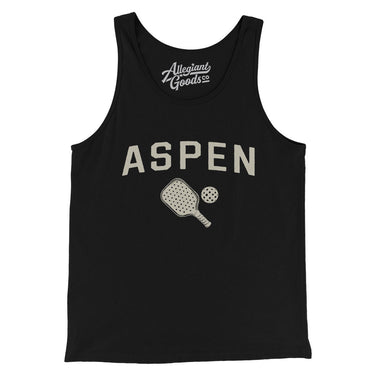 Aspen Pickleball Men/Unisex Tank Top-Black-Allegiant Goods Co. Vintage Sports Apparel