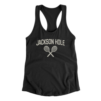 Jackson Hole Tennis Women's Racerback Tank-Black-Allegiant Goods Co. Vintage Sports Apparel