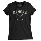 Kansas Golf Women's T-Shirt-Black-Allegiant Goods Co. Vintage Sports Apparel