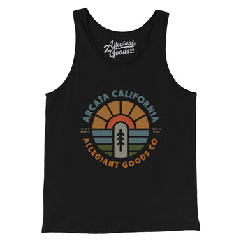 Arcata California Retro Badge Men/Unisex Tank Top-Black-Allegiant Goods Co. Vintage Sports Apparel