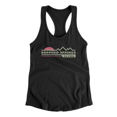 Borrego Springs Mountain Sunset Women's Racerback Tank-Black-Allegiant Goods Co. Vintage Sports Apparel