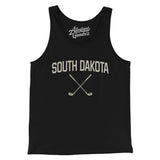 South Dakota Golf Men/Unisex Tank Top-Black-Allegiant Goods Co. Vintage Sports Apparel