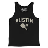 Austin Pickleball Men/Unisex Tank Top-Black-Allegiant Goods Co. Vintage Sports Apparel