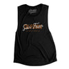 San Fran Overprint Women's Flowey Scoopneck Muscle Tank-Black-Allegiant Goods Co. Vintage Sports Apparel