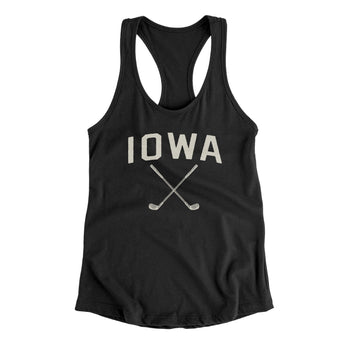 Iowa Golf Women's Racerback Tank-Black-Allegiant Goods Co. Vintage Sports Apparel