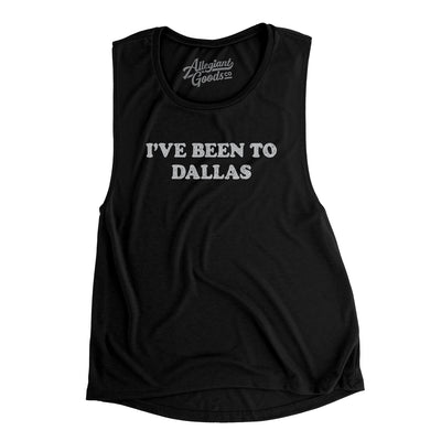 I've Been To Dallas Women's Flowey Scoopneck Muscle Tank-Black-Allegiant Goods Co. Vintage Sports Apparel