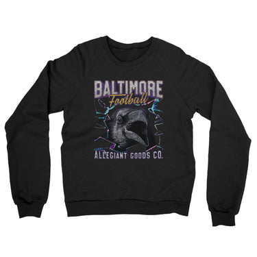 Baltimore Football Throwback Mascot Midweight French Terry Crewneck Sweatshirt-Allegiant Goods Co. Vintage Sports Apparel
