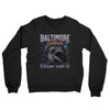 Baltimore Football Throwback Mascot Midweight French Terry Crewneck Sweatshirt-Black-Allegiant Goods Co. Vintage Sports Apparel