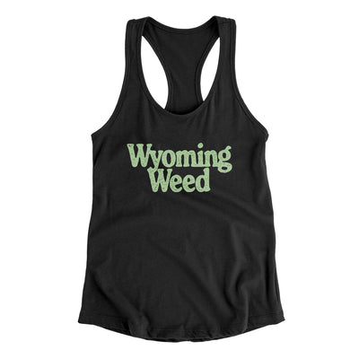 Wyoming Weed Women's Racerback Tank-Black-Allegiant Goods Co. Vintage Sports Apparel