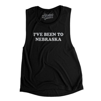 I've Been To Nebraska Women's Flowey Scoopneck Muscle Tank-Black-Allegiant Goods Co. Vintage Sports Apparel