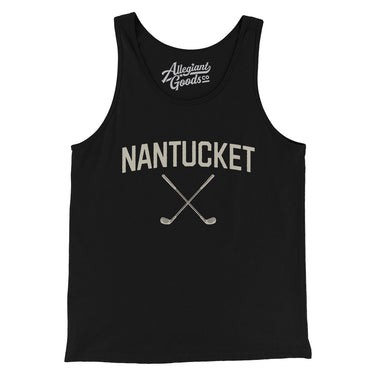 Nantucket Golf Men/Unisex Tank Top-Black-Allegiant Goods Co. Vintage Sports Apparel