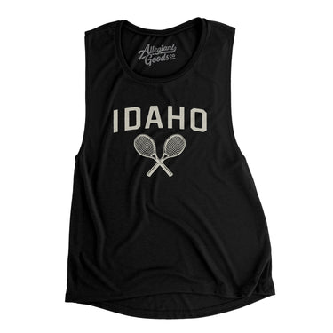 Idaho Tennis Women's Flowey Scoopneck Muscle Tank-Black-Allegiant Goods Co. Vintage Sports Apparel