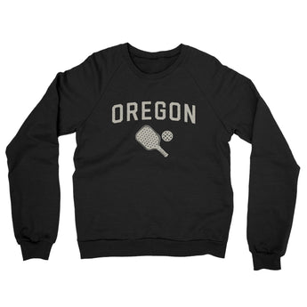 Oregon Pickleball Midweight French Terry Crewneck Sweatshirt-Black-Allegiant Goods Co. Vintage Sports Apparel