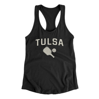 Tulsa Pickleball Women's Racerback Tank-Black-Allegiant Goods Co. Vintage Sports Apparel