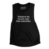 There's No Place Like Philadelphia Women's Flowey Scoopneck Muscle Tank-Black-Allegiant Goods Co. Vintage Sports Apparel