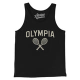 Olympia Tennis Men/Unisex Tank Top-Black-Allegiant Goods Co. Vintage Sports Apparel