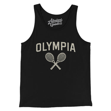 Olympia Tennis Men/Unisex Tank Top-Black-Allegiant Goods Co. Vintage Sports Apparel