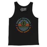 Eureka California Retro Badge Men/Unisex Tank Top-Black-Allegiant Goods Co. Vintage Sports Apparel