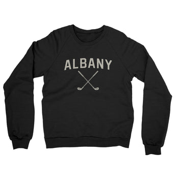 Albany Golf Midweight French Terry Crewneck Sweatshirt-Black-Allegiant Goods Co. Vintage Sports Apparel