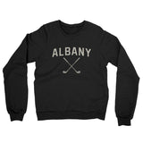Albany Golf Midweight French Terry Crewneck Sweatshirt-Black-Allegiant Goods Co. Vintage Sports Apparel