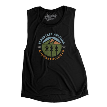 Flagstaff Arizona Retro Badge Women's Flowey Scoopneck Muscle Tank-Allegiant Goods Co. Vintage Sports Apparel