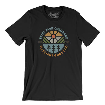 Estes Park Colorado Retro Badge Men/Unisex T-Shirt-Black-Allegiant Goods Co. Vintage Sports Apparel