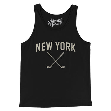 New York Golf Men/Unisex Tank Top-Black-Allegiant Goods Co. Vintage Sports Apparel