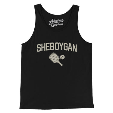 Sheboygan Pickleball Men/Unisex Tank Top-Black-Allegiant Goods Co. Vintage Sports Apparel