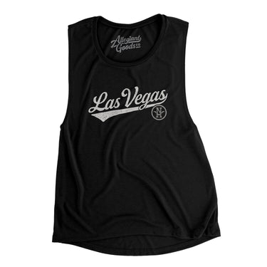 Las Vegas Vintage Script Women's Flowey Scoopneck Muscle Tank-Allegiant Goods Co. Vintage Sports Apparel