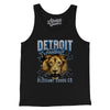 Detroit Football Throwback Mascot Men/Unisex Tank Top-Black-Allegiant Goods Co. Vintage Sports Apparel